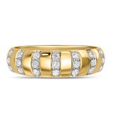Photo of Elida 3/4 ct tw. Lab Grown Diamond Wedding Band Set 10K Yellow Gold [BT2448YM]