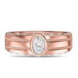 Photo of Palmona 5 ct tw. Lab Grown Diamond Oval Solitaire Trio Set 14K Rose Gold [BT2447RM]