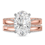 Photo of Palmona 5 1/3 ct tw. Lab Grown Diamond Oval Solitaire Bridal Set 10K Rose Gold [BR2447R-I495]