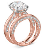 Photo of Palmona 5 1/3 ct tw. Lab Grown Diamond Oval Solitaire Bridal Set 10K Rose Gold [BR2447R-I495]