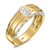 Photo of Palmona 3/4 ct tw. Lab Grown Diamond Wedding Band Set 14K Yellow Gold [BT2447YM]