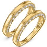 Photo of Palmona 1/4 ct tw. Lab Grown Diamond Same Sex Ladies Band Set 10K Yellow Gold [WL2447Y]