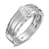 Photo of Palmona 2/3 ct tw. Lab Grown Diamonds Mens Band 14K White Gold [BT2447WM]