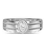 Photo of Palmona 2/3 ct tw. Lab Grown Diamonds Mens Band 10K White Gold [BT2447WM]