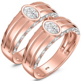 Photo of Palmona 1 1/3 ct tw. Lab Grown Diamond Same Sex Mens Band Set 10K Rose Gold [WM2447R]