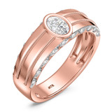 Photo of Palmona 1 1/3 ct tw. Lab Grown Diamond Same Sex Mens Band Set 14K Rose Gold [BT2447RM]