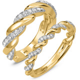 Photo of Palmina 5/8 ct tw. Lab Grown Diamond Wedding Band Set 14K Yellow Gold [WB2446Y]