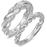 Photo of Palmina 5/8 ct tw. Lab Grown Diamond Wedding Band Set 14K White Gold [WB2446W]