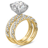 Photo of Nella 5 7/8 ct tw. Lab Grown Diamond Round Solitaire Bridal Set 14K Yellow Gold [BR2445Y-L495]