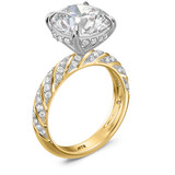 Photo of Nella 5 7/8 ct tw. Lab Grown Diamond Round Solitaire Bridal Set 14K Yellow Gold [BT2445YE-L495]