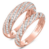 Photo of Nella 1 3/8 ct tw. Lab Grown Diamond Wedding Band Set 10K Rose Gold [WB2445R]