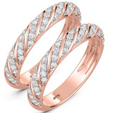 Photo of Nella 3/4 ct tw. Lab Grown Diamond Same Sex Ladies Band Set 10K Rose Gold [WL2445R]