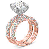 Photo of Nella 5 7/8 ct tw. Lab Grown Diamond Round Solitaire Bridal Set 14K Rose Gold [BR2445R-L495]
