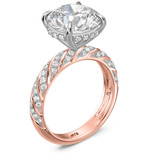 Photo of Nella 5 7/8 ct tw. Lab Grown Diamond Round Solitaire Bridal Set 14K Rose Gold [BT2445RE-L495]