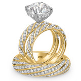 Photo of Nella 6 7/8 ct tw. Lab Grown Diamond Round Solitaire Trio Set 10K Yellow Gold [BT2445Y-L495]