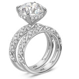 Photo of Nella 5 7/8 ct tw. Lab Grown Diamond Round Solitaire Bridal Set 10K White Gold [BR2445W-L495]