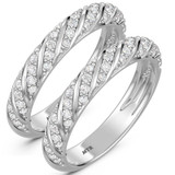 Photo of Nella 3/4 ct tw. Lab Grown Diamond Same Sex Ladies Band Set 10K White Gold [WL2445W]