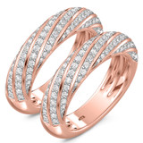 Photo of Nella 2 ct tw. Lab Grown Diamond Same Sex Mens Band Set 14K Rose Gold [WM2445R]