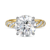 Photo of Nella 5 7/8 ct tw. Lab Grown Diamond Round Solitaire Bridal Set 10K Yellow Gold [BT2445YE-L495]