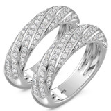 Photo of Nella 2 ct tw. Lab Grown Diamond Same Sex Mens Band Set 10K White Gold [WM2445W]