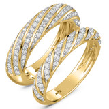 Photo of Nella 1 3/8 ct tw. Lab Grown Diamond Wedding Band Set 10K Yellow Gold [WB2445Y]
