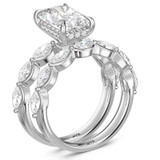 Photo of Jiana 4 1/3 ct tw. Lab Grown Diamond Radiant Solitaire Bridal Set 10K White Gold [BR2444W-Z295]