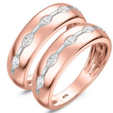 Photo of Jiana 1 ct tw. Lab Grown Diamond Same Sex Mens Band Set 14K Rose Gold [WM2444R]