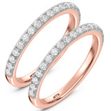 Photo of Gretta 3/4 ct tw. Lab Grown Diamond Same Sex Ladies Band Set 10K Rose Gold [WL2433R]