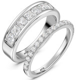 Photo of Gretta 1 3/8 ct tw. Lab Grown Diamond Wedding Band Set 10K White Gold [WB2433W]