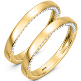 Photo of Dario 3/8 ct tw. Lab Grown Diamond Same Sex Ladies Band Set 10K Yellow Gold [WL2437Y]