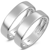 Photo of Dario 1/2 ct tw. Lab Grown Diamond Same Sex Mens Band Set 14K White Gold [WM2437W]