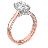 Photo of Dario 2 1/4 ct tw. Lab Grown Diamond Oval Solitaire Engagement Ring 14K Rose Gold [BT2437RE-I195]