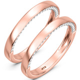 Photo of Dario 3/8 ct tw. Lab Grown Diamond Same Sex Ladies Band Set 10K Rose Gold [WL2437R]