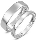 Photo of Dario 1/2 ct tw. Lab Grown Diamond Wedding Band Set 14K White Gold [WB2437W]