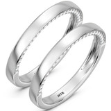 Photo of Dario 3/8 ct tw. Lab Grown Diamond Same Sex Ladies Band Set 14K White Gold [WL2437W]