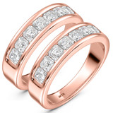 Photo of Zola 2 1/10 ct tw. Lab Grown Diamond Same Sex Mens Band Set 14K Rose Gold [WM2436R]