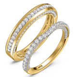 Photo of Siena 1 ct tw. Lab Grown Diamond Wedding Band Set 14K Yellow Gold [WB2443Y]