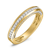 Photo of Siena 1 ct tw. Lab Grown Diamond Wedding Band Set 14K Yellow Gold [BT2443YM]
