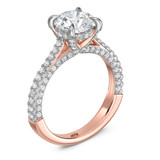 Photo of Siena 3 2/3 ct tw. Lab Grown Diamond Round Solitaire Trio Set 14K Rose Gold [BT2443RE-L195]