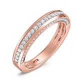 Photo of Siena 3 2/3 ct tw. Lab Grown Diamond Round Solitaire Trio Set 14K Rose Gold [BT2443RM]