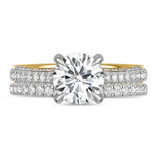 Photo of Siena 3 1/10 ct tw. Lab Grown Diamond Round Solitaire Bridal Set 14K Yellow Gold [BR2443Y-L195]
