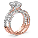 Photo of Siena 3 1/10 ct tw. Lab Grown Diamond Round Solitaire Bridal Set 14K Rose Gold [BR2443R-L195]
