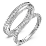 Photo of Siena 1 ct tw. Lab Grown Diamond Wedding Band Set 10K White Gold [WB2443W]