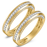 Photo of Siena 1 1/5 ct tw. Lab Grown Diamond Same Sex Mens Band Set 14K Yellow Gold [WM2443Y]