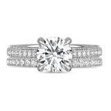 Photo of Siena 3 1/10 ct tw. Lab Grown Diamond Round Solitaire Bridal Set 14K White Gold [BR2443W-L195]