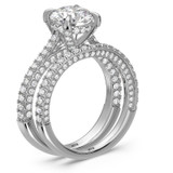Photo of Siena 3 1/10 ct tw. Lab Grown Diamond Round Solitaire Bridal Set 14K White Gold [BR2443W-L195]