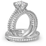 Photo of Siena 3 2/3 ct tw. Lab Grown Diamond Round Solitaire Trio Set 14K White Gold [BT2443W-L195]
