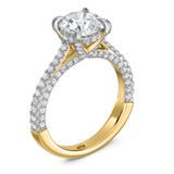 Photo of Siena 3 1/10 ct tw. Lab Grown Diamond Round Solitaire Bridal Set 10K Yellow Gold [BT2443YE-L195]