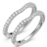 Photo of Siena 3/4 ct tw. Lab Grown Diamond Same Sex Ladies Band Set 14K White Gold [WL2443W]