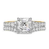 Photo of Perla 2 5/8 ct tw. Lab Grown Diamond Asscher Solitaire Bridal Set 14K Yellow Gold [BR2442Y-Y195]
